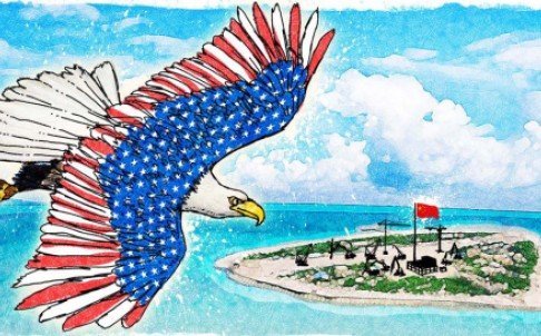Ilustrasi Amerika Serikat yang terus memantau dan membendung pengaruh RRT di kawasan regional Asean (Ist)