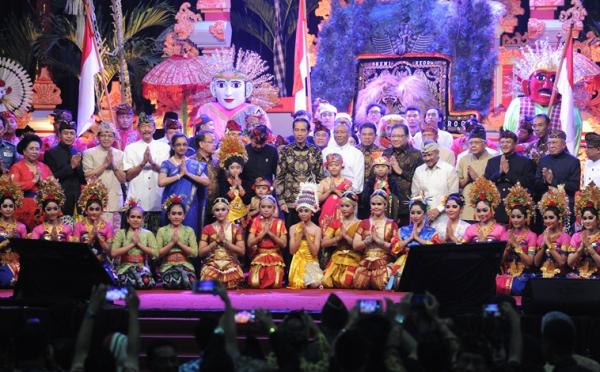 Presiden Jokowi saat hadir dalam acara Dharma Santi Nasional Perayaan Hari Raya Nyepi Tahun Baru Saka 1939 di GOR Ahmad Yani Mabes TNI Cilangkap, Jakarta Timur, Sabtu (22/4).(Ist)
